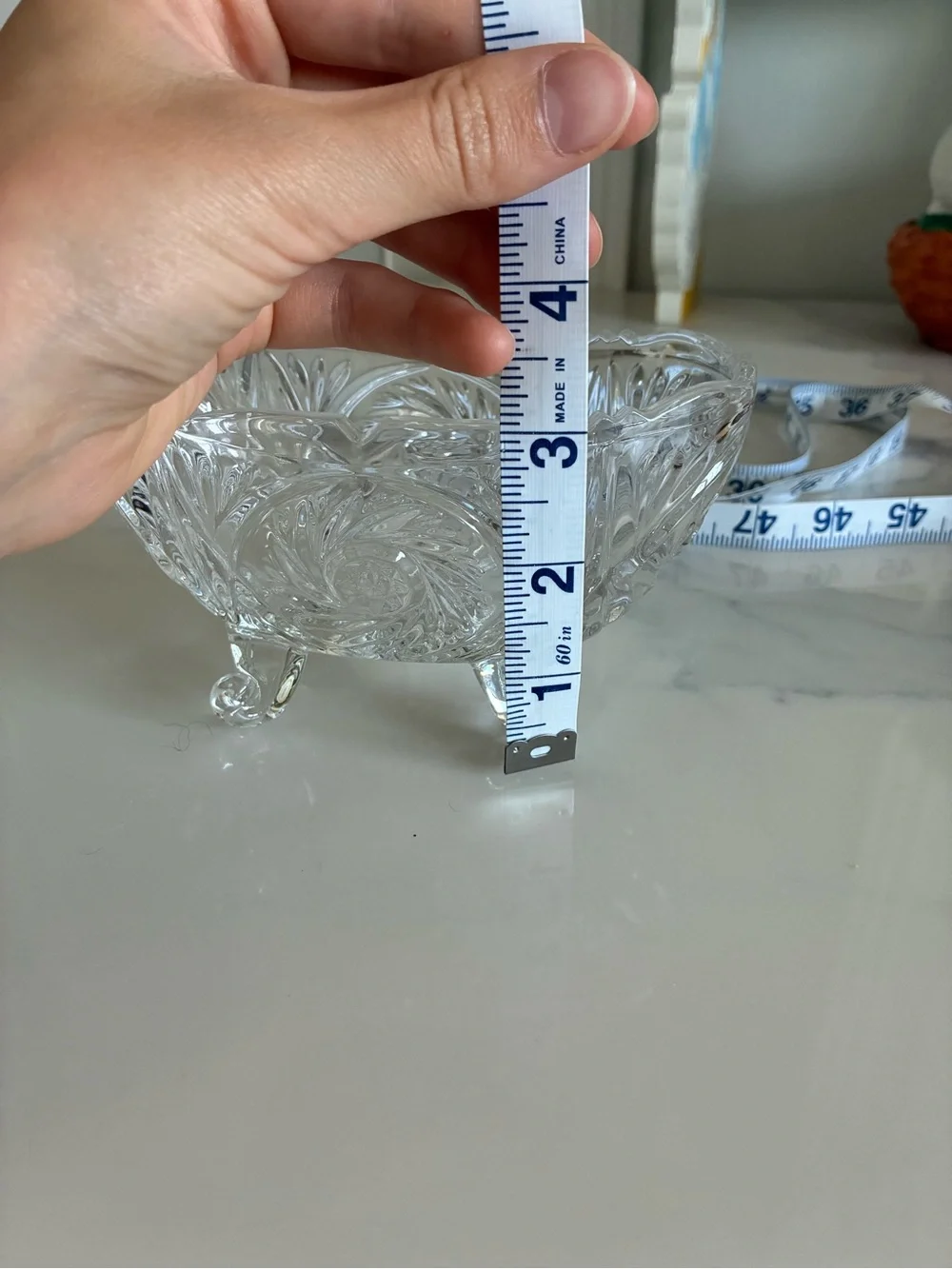 Clear Pressed Glass Footed Bowl - Elegant Crystal-Style Home Accent